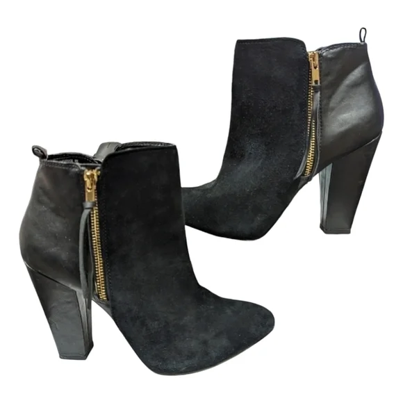 Steve Madden Jannyce Black Suede Leather Ankle Boots Size 8M - Picture 4 of 12